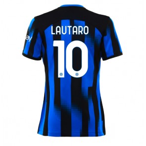 Inter Milan Lautaro Martinez #10 kläder Kvinnor 2023-24 Hemmatröja Kortärmad
